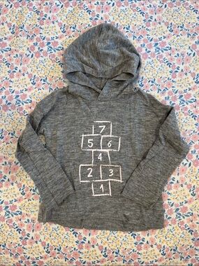Kids Gray Hooded Sweatshirt with Hopscotch Graphic